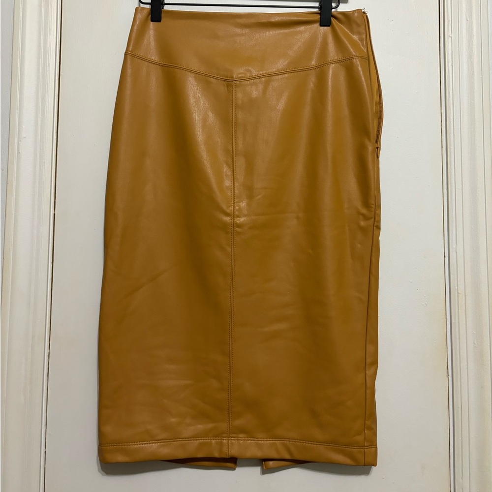 Express Leather Midi Skirt
